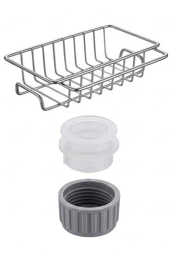 1PC Stainless Steel Faucet Storage Rack – Adjustable Sink Sponge, Rag & Soap Holder