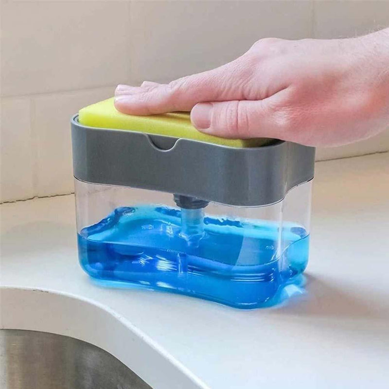 2-in-1 Liquid Soap & Sponge Dispenser – Space-Saving Kitchen & Bathroom Organizer
