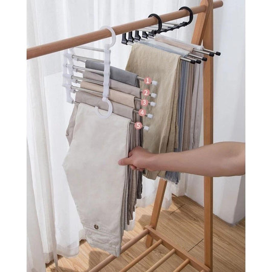 5-Layer Multifunctional Hanger – Space-Saving Clothes & Trouser Organizer