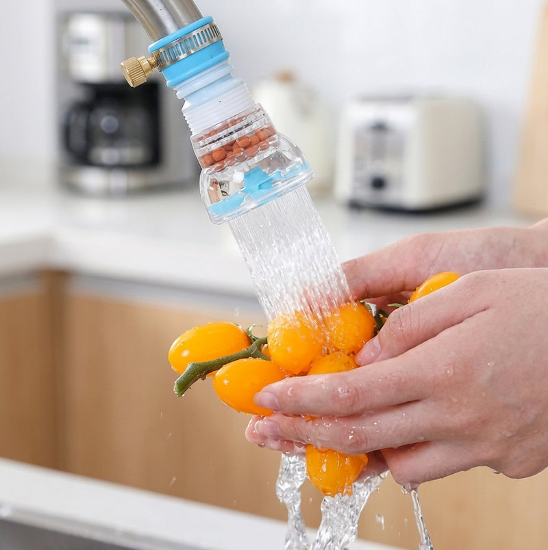 360° Adjustable Flexible Kitchen Faucet Tap Extender – Splash-Proof Water-Saving Sprayer & Filter Diffuser