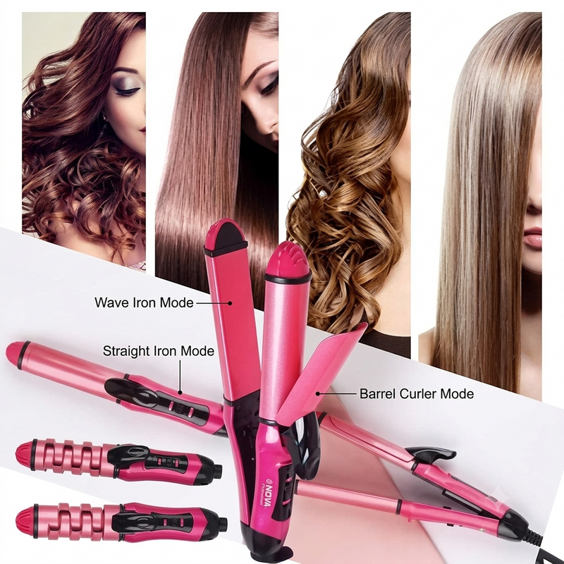 2-in-1 Nova Hair Straightener NHC-1818 – Hair Curler & Straightener