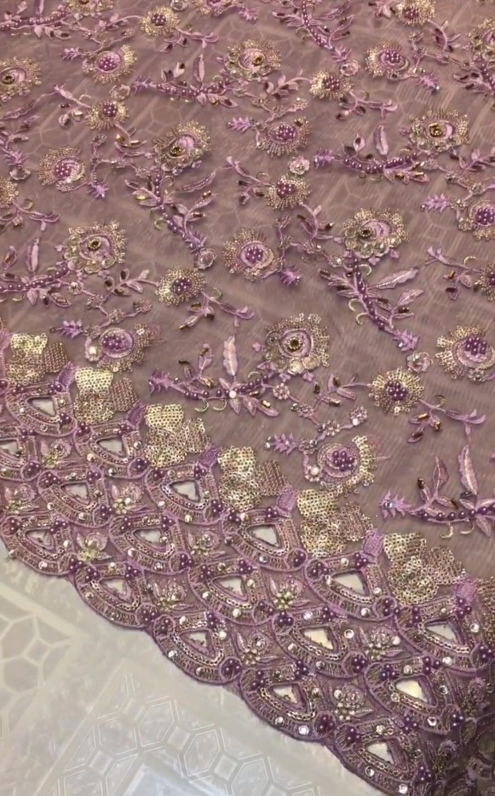 Luxury Hand Embellished Organza Dress with Kora Dabka Work | Premium Formal Wear